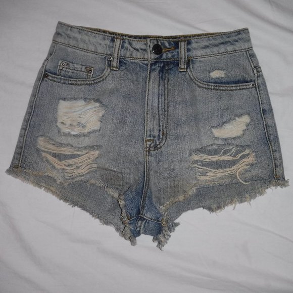 BDG Pants - BDG Urban Outfitters High Rise Dree Cheeky Shorts Cutoff Jean Denim Dingy Wash